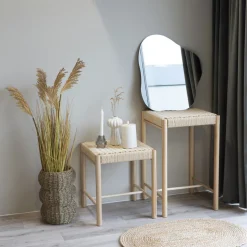 ABANO Tabouret en bois et corde H46,5cm