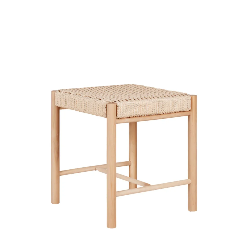 ABANO Tabouret en bois et corde H46,5cm