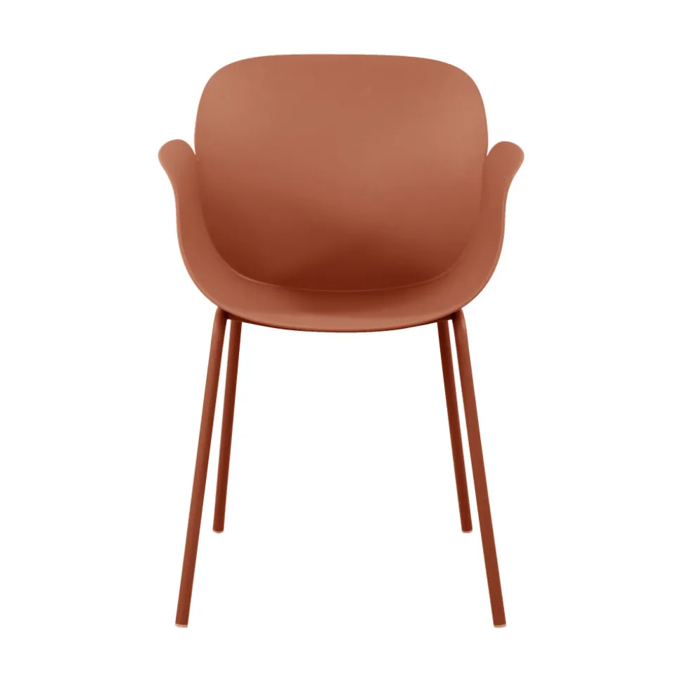 ACAPULCO Lot de 4 fauteuils de table intérieur et extérieur en plastique et métal