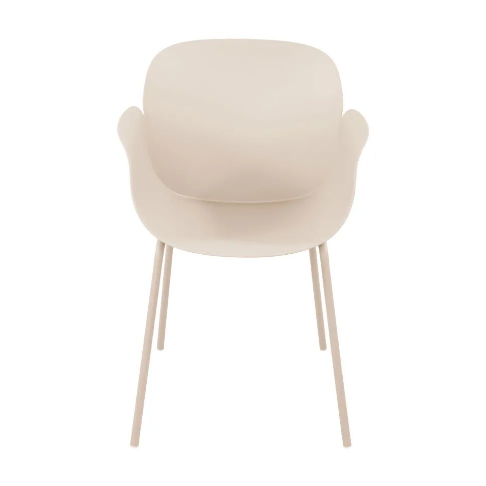ACAPULCO Lot de 4 fauteuils de table intérieur et extérieur en plastique et métal