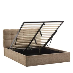 ACARA Lit coffre matelassé en tissu 140x190cm