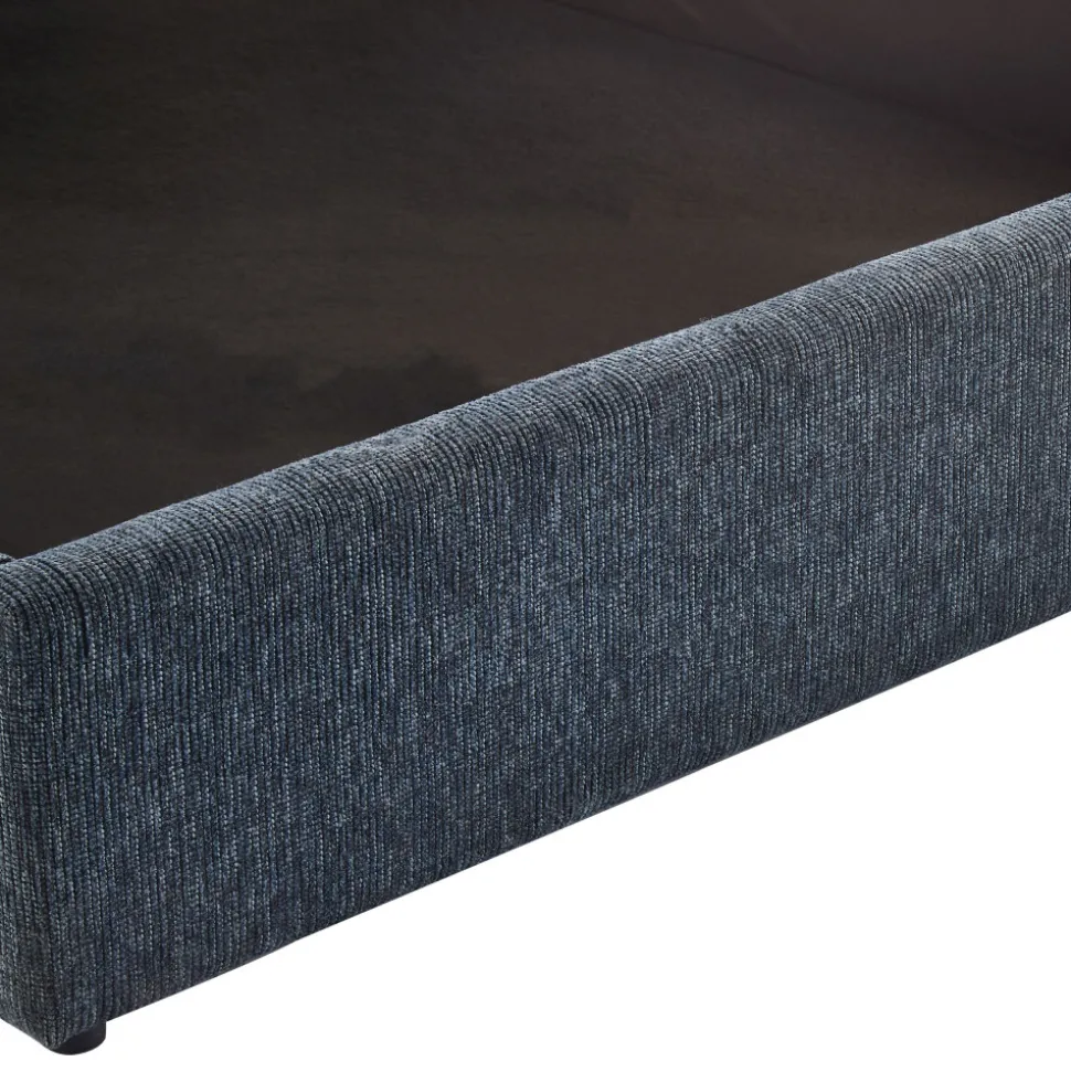 ACARA Lit coffre matelassé en tissu 140x190cm