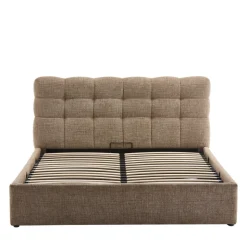 ACARA Lit coffre matelassé en tissu 160x200cm