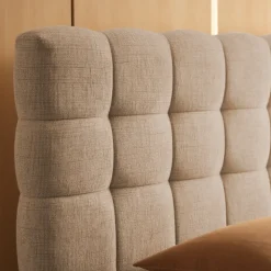 ACARA Lit coffre matelassé en tissu 160x200cm