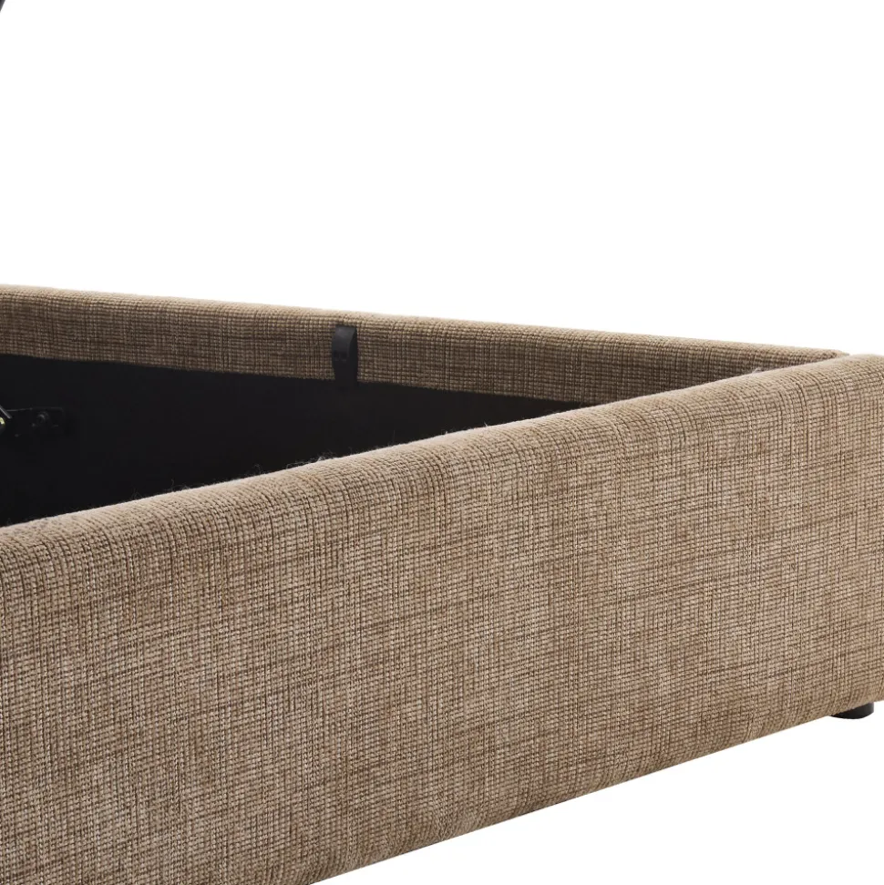 ACARA Lit coffre matelassé en tissu 160x200cm