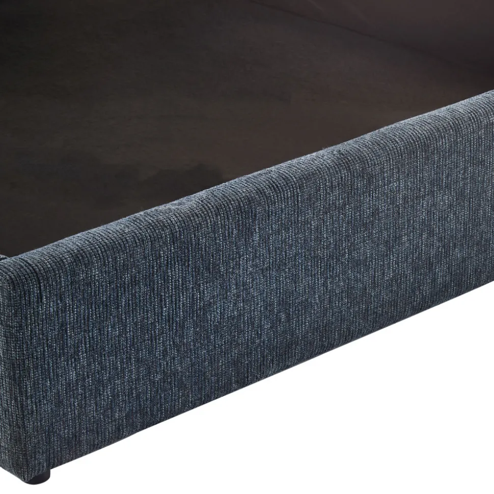 ACARA Lit coffre matelassé en tissu 160x200cm