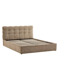 ACARA Lit coffre matelassé en tissu 160x200cm