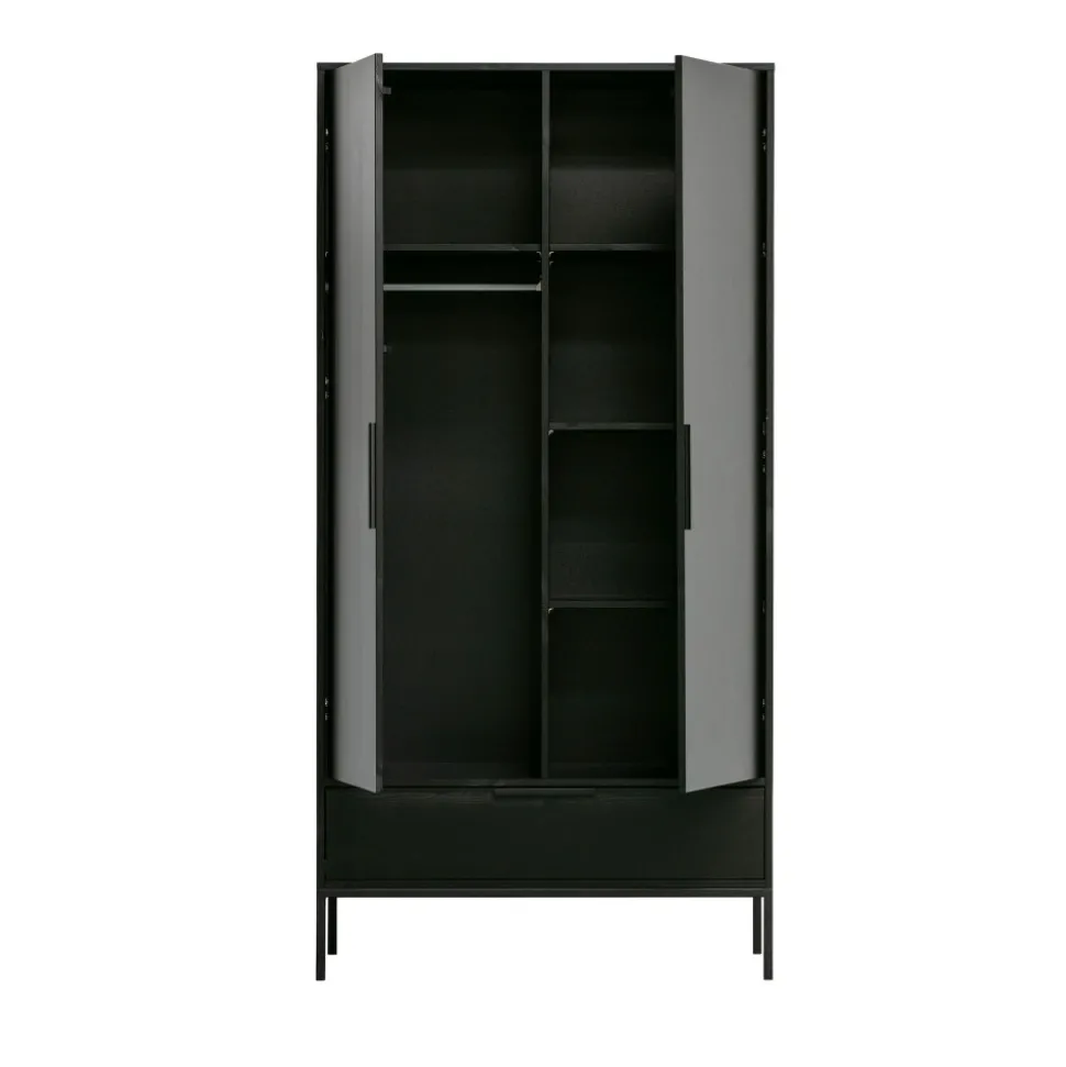 ADAM Armoire 2 portes 1 tiroir en bois