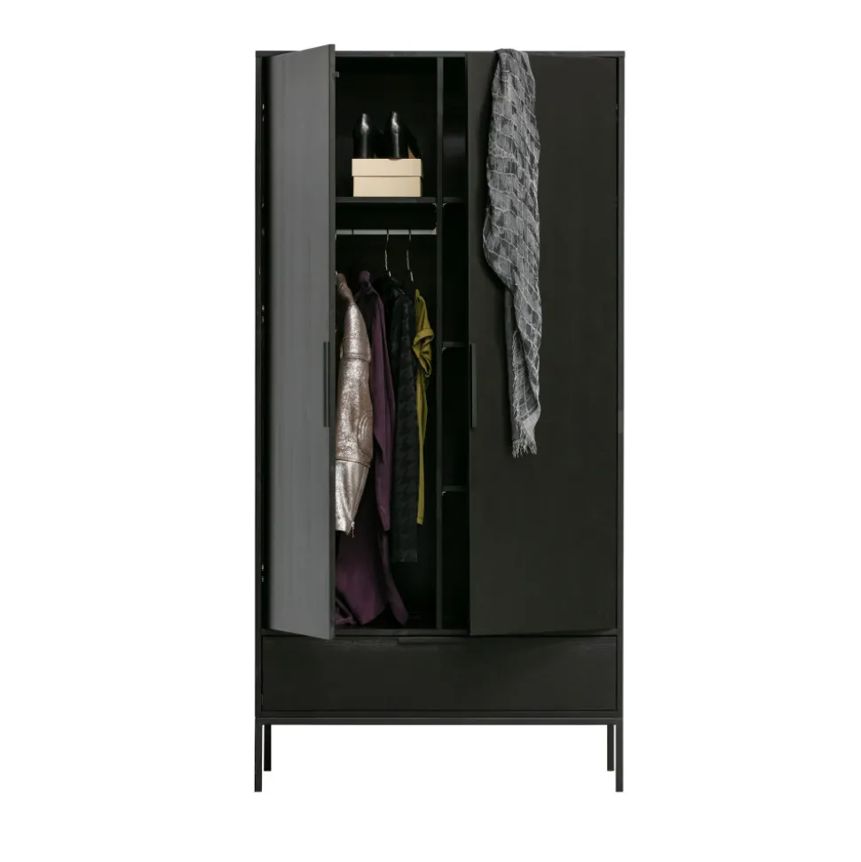 ADAM Armoire 2 portes 1 tiroir en bois