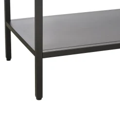 ADARE Buffet 3 portes en verre trempé et métal L132cm