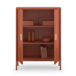 ADEL Buffet haut 2 portes en métal H110cm