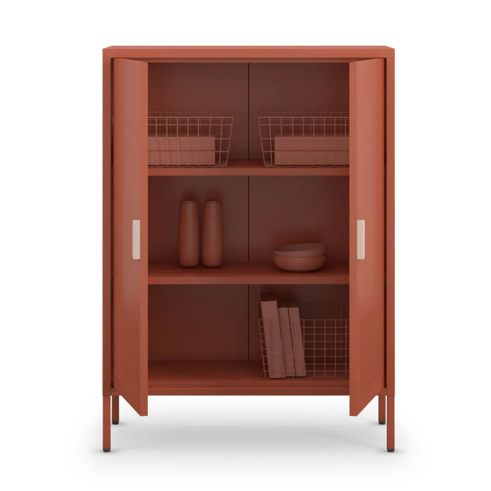 ADEL Buffet haut 2 portes en métal H110cm