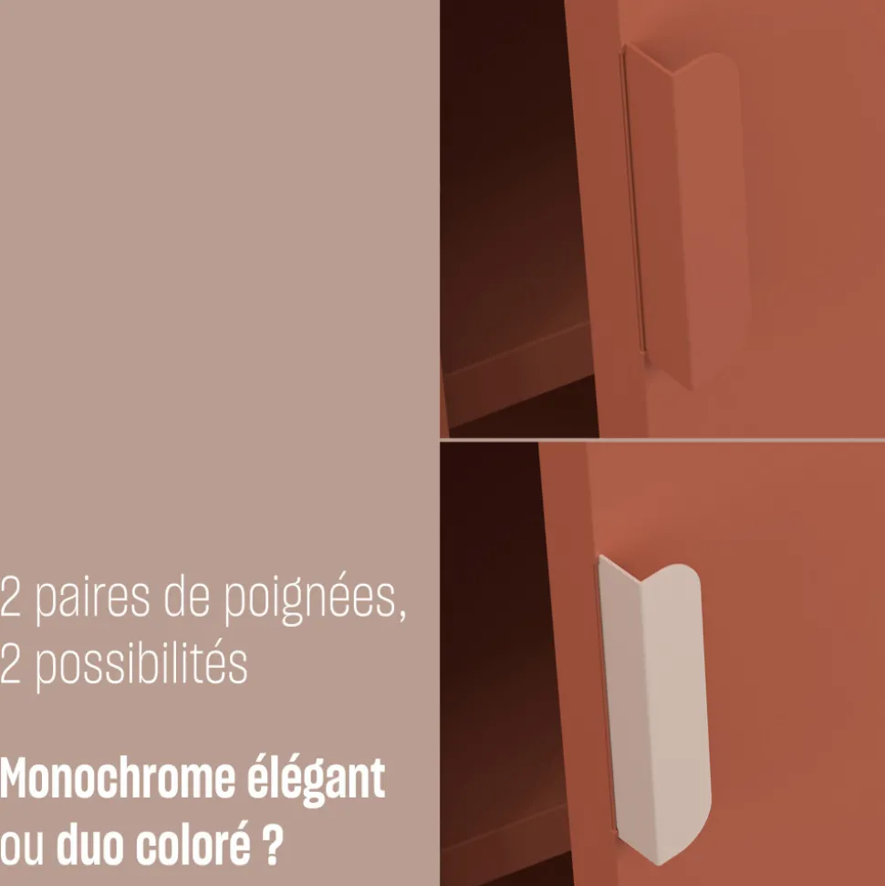 ADEL Buffet haut 2 portes en métal H110cm