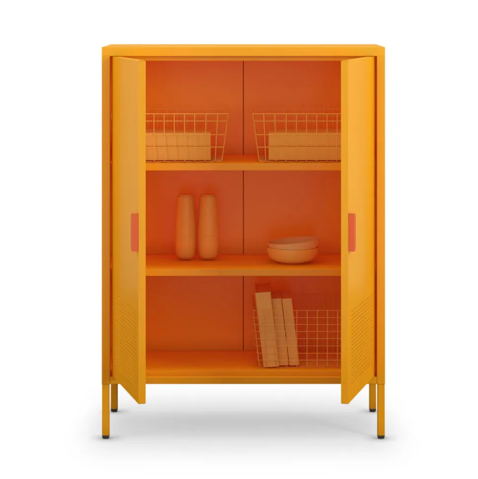 ADEL Buffet haut 2 portes en métal H110cm