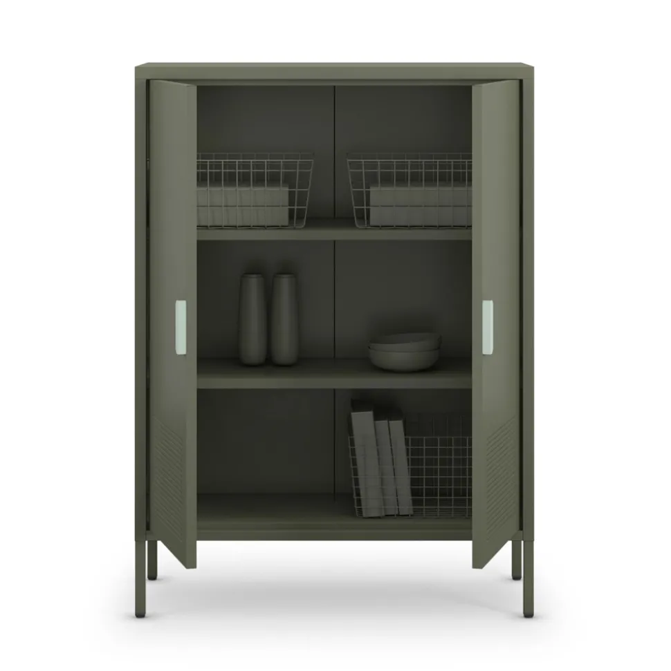 ADEL Buffet haut 2 portes en métal H110cm