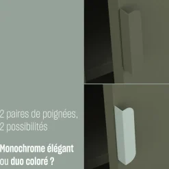 ADEL Buffet haut 2 portes en métal H110cm