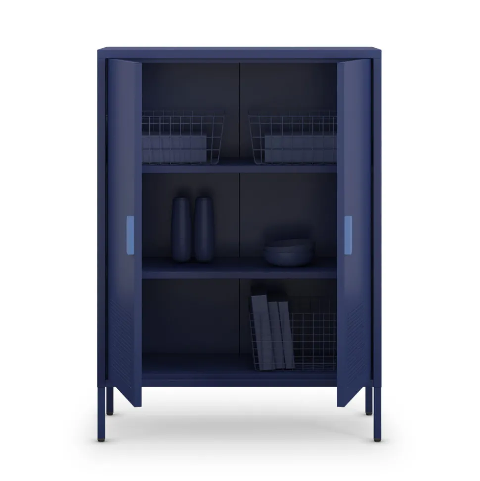ADEL Buffet haut 2 portes en métal H110cm