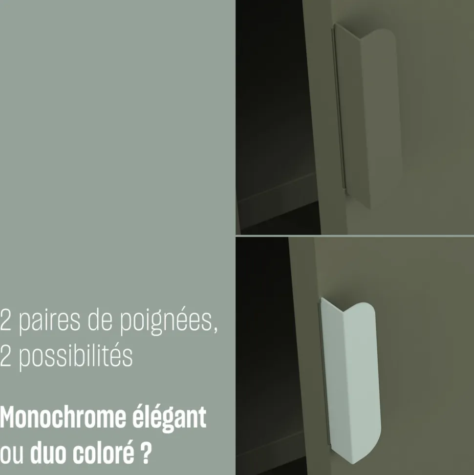 ADEL Meuble à chaussures 3 portes en métal H120cm
