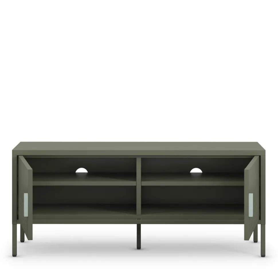 ADEL Meuble TV 2 portes en métal L120cm