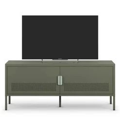 ADEL Meuble TV 2 portes en métal L120cm