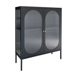 ADELAIDE Buffet 2 portes en verre et métal L90cm