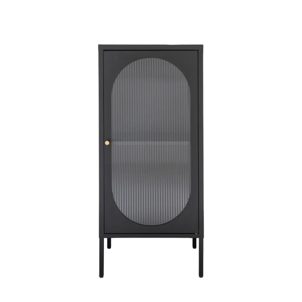 ADELAIDE Petit meuble de rangement en verre et métal H50cm