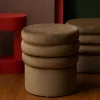 ADITI Tabouret rond en velours ø40cm