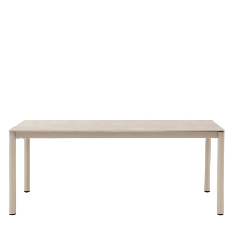 ALCUDIA Table à manger 8 personnes en céramique et métal