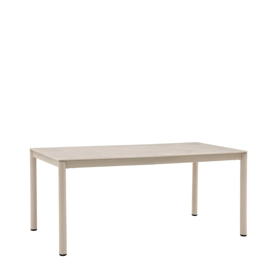 ALCUDIA Table à manger 8 personnes en céramique et métal