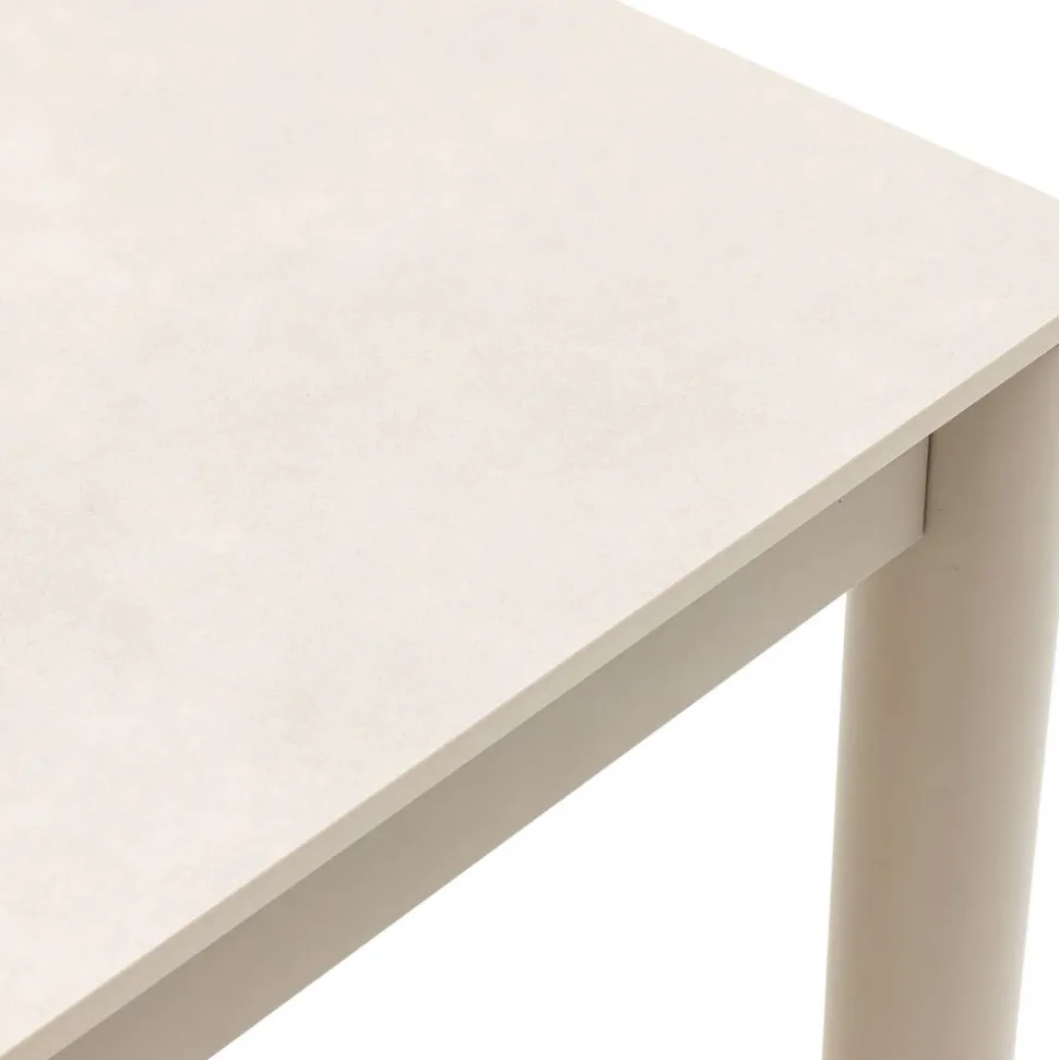 ALCUDIA Table à manger 8 personnes en céramique et métal