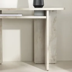 ALESUND Console aux bords arrondis effet marbre L120cm