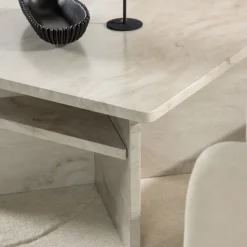 ALESUND Table basse carrée effet marbre 75x75cm