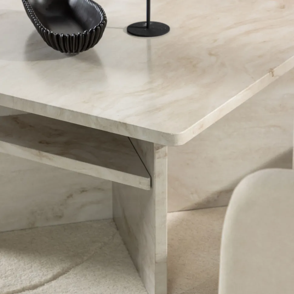 ALESUND Table basse carrée effet marbre 75x75cm