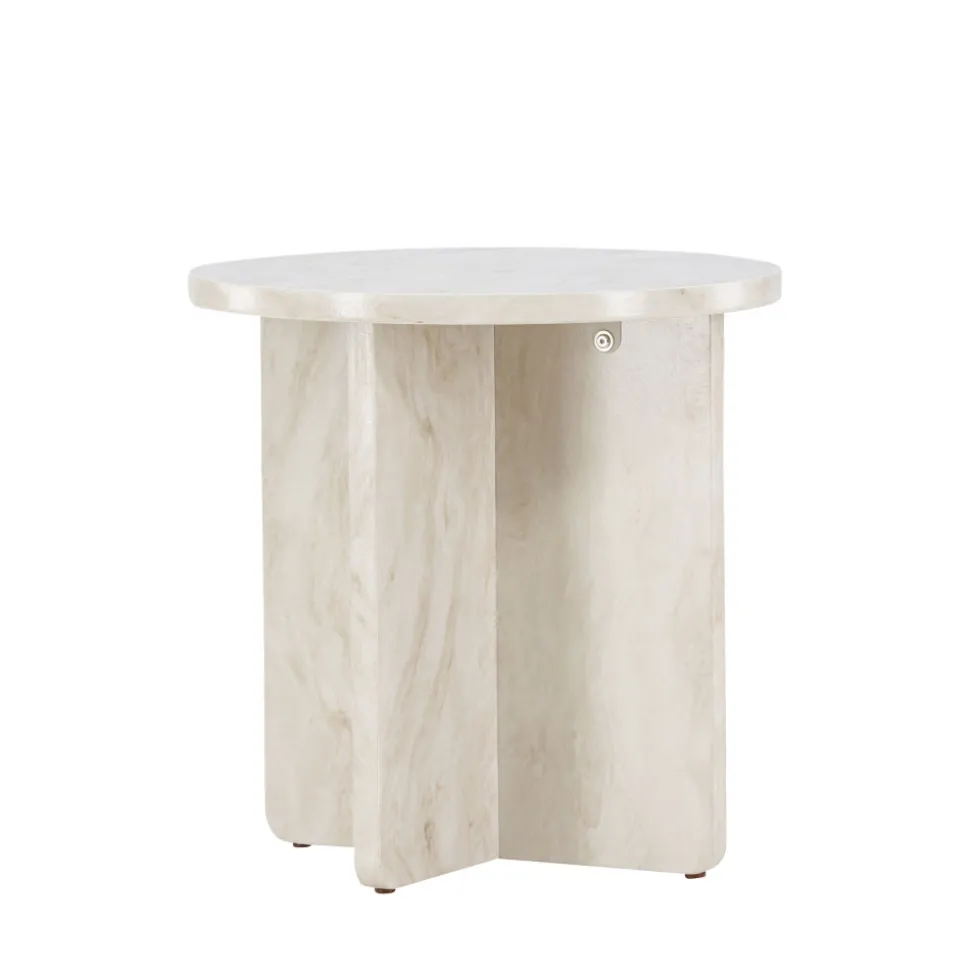 ALESUND Table d'appoint ronde effet marbre ø50cm