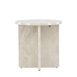 ALESUND Table d'appoint ronde effet marbre ø50cm