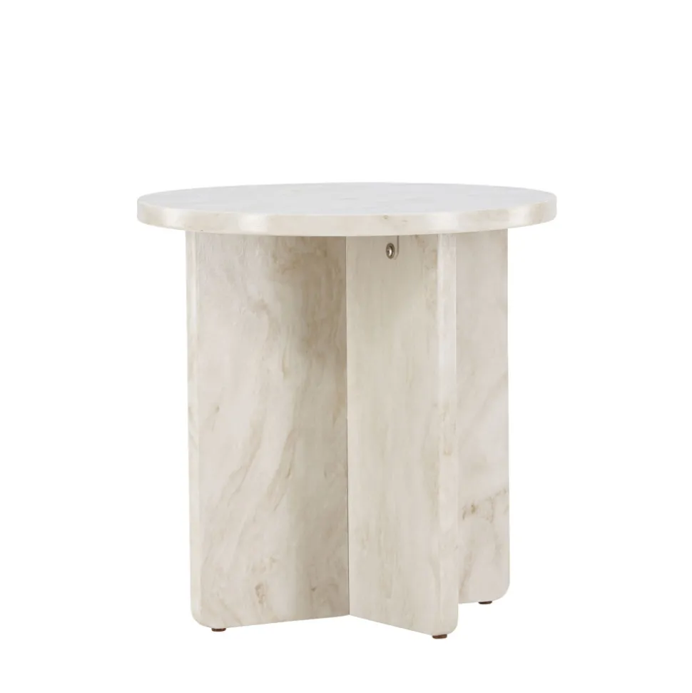 ALESUND Table d'appoint ronde effet marbre ø50cm