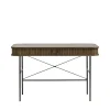 ALICIA Bureau 2 portes aux angles arrondis en bois et métal L120cm