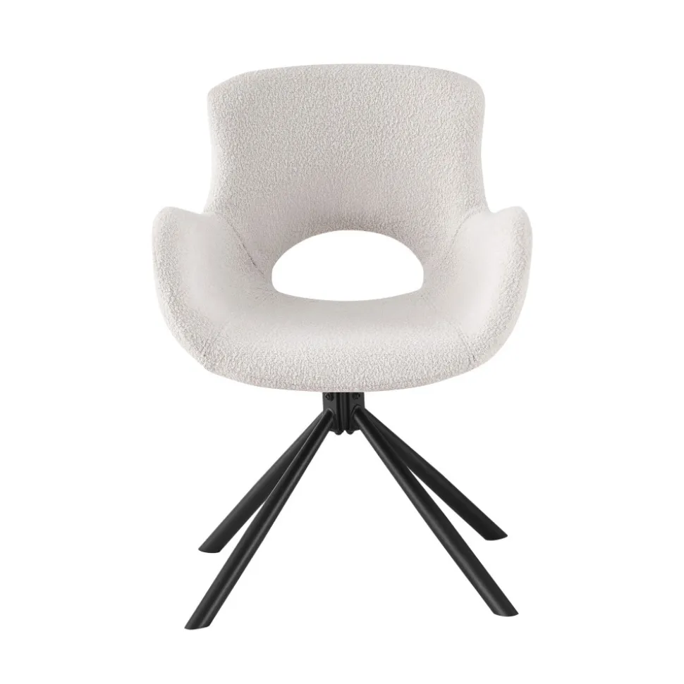 AMORIM Chaise de bureau en tissu bouclette et métal
