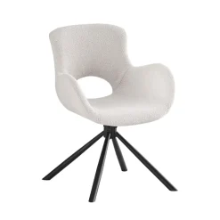 AMORIM Chaise de bureau en tissu bouclette et métal