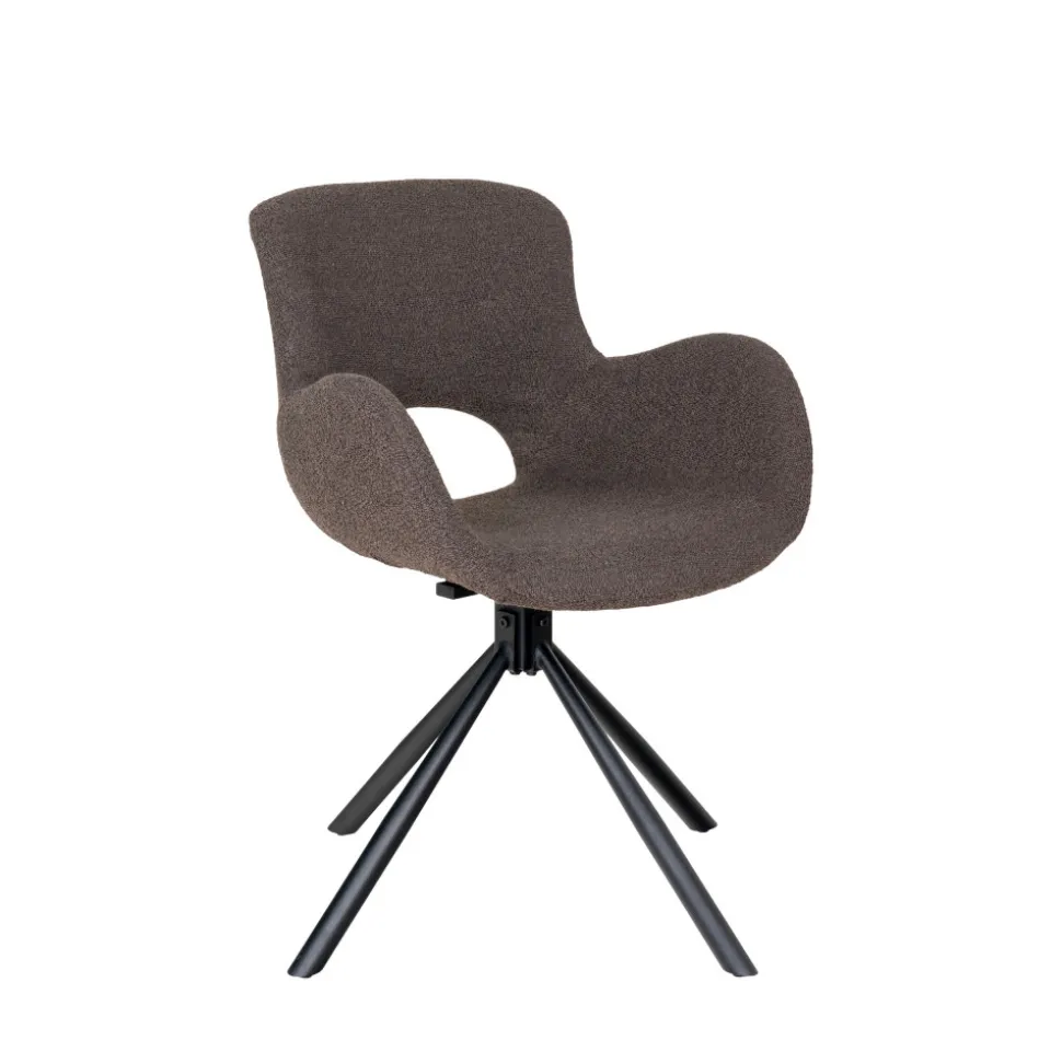 AMORIM Chaise de bureau en tissu bouclette et métal