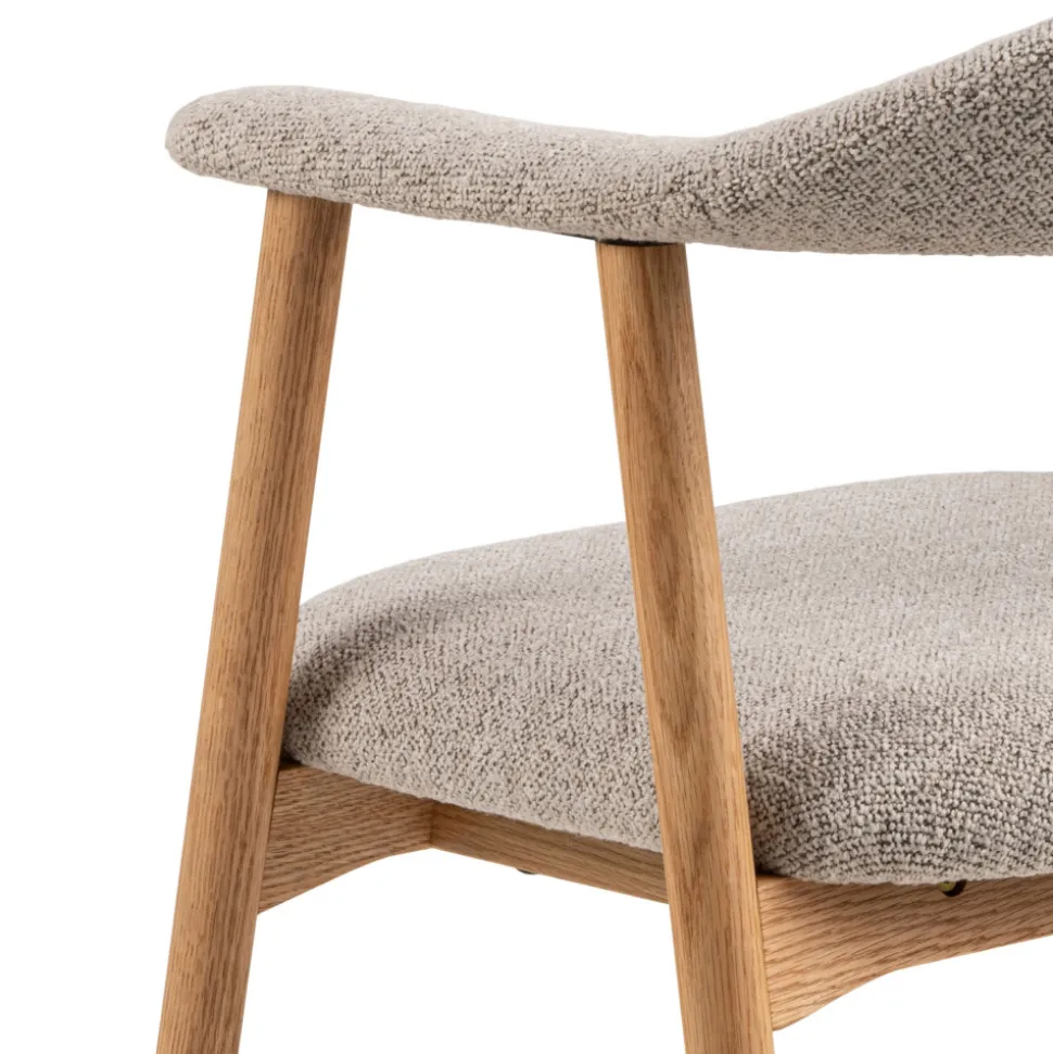 ANABATE Lot de 2 fauteuils de table en tissu et bois