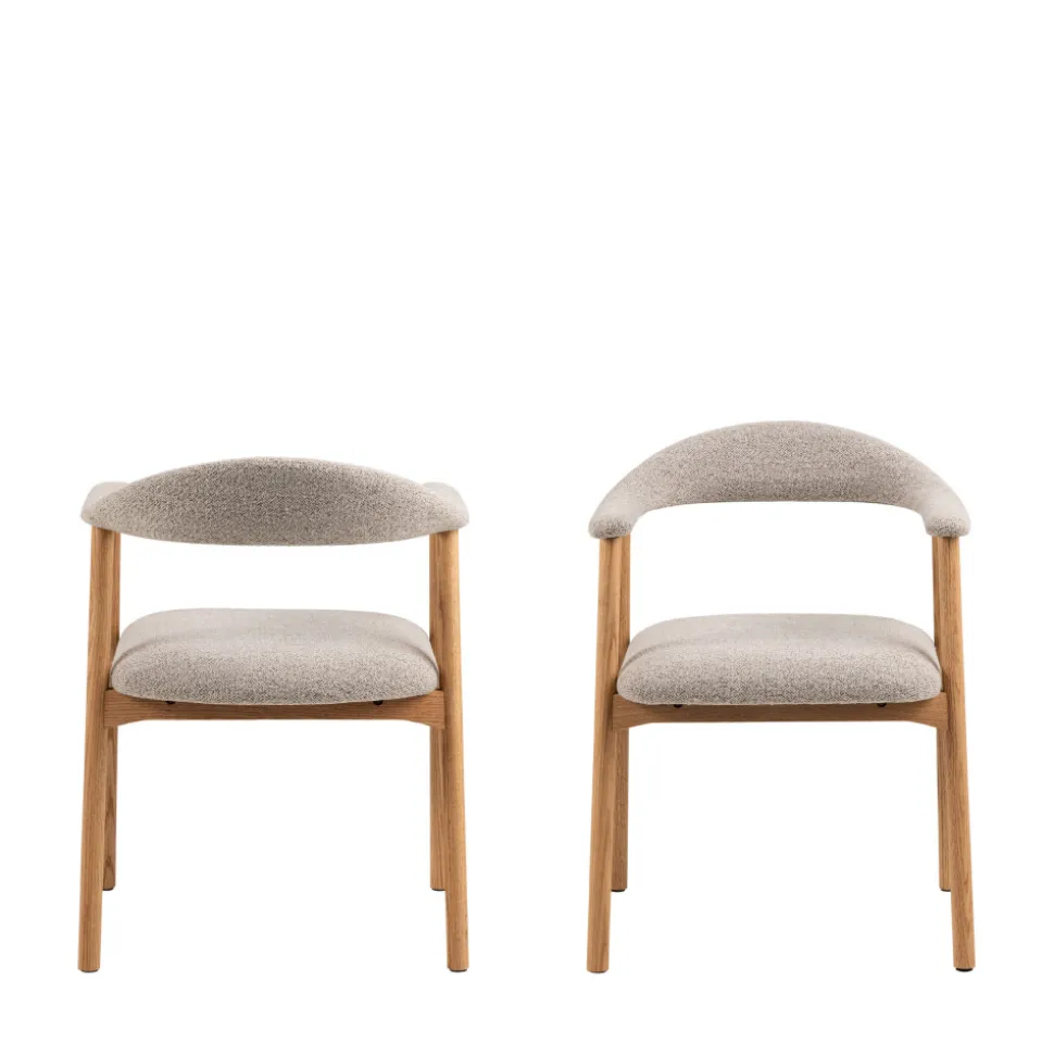 ANABATE Lot de 2 fauteuils de table en tissu et bois