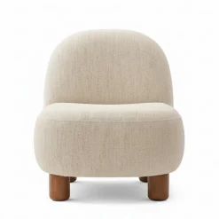 AREN Fauteuil en tissu chenille et bois
