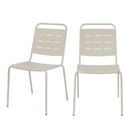 ARIA Lot de 4 chaises de jardin en métal
