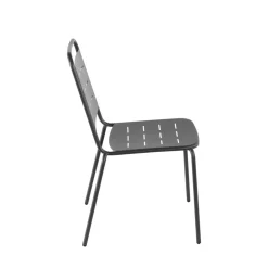 ARIA Lot de 4 chaises de jardin en métal