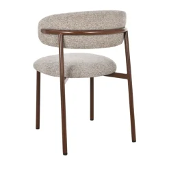 ARIA Lot de 2 chaises en tissu pieds effet bois foncé