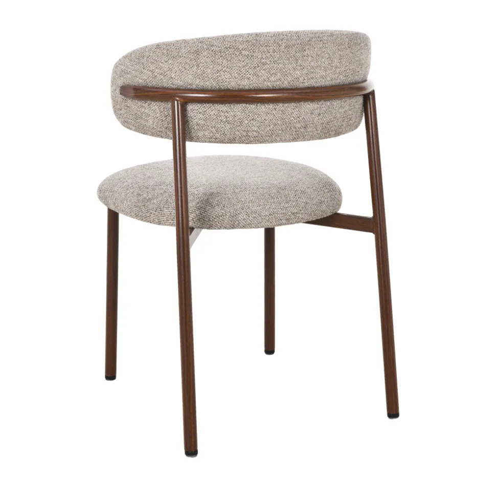 ARIA Lot de 2 chaises en tissu pieds effet bois foncé