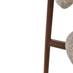 ARIA Lot de 2 chaises en tissu pieds effet bois foncé