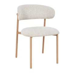 ARIA Lot de 2 chaises en tissu pieds effet bois clair