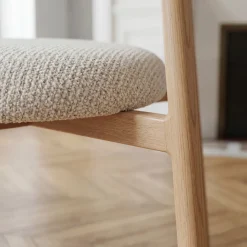 ARIA Lot de 2 chaises en tissu pieds effet bois clair
